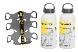 Juego de accesorios ZEGA Pro/ZEGA Mundo Portabotellas doble con 2 botellas de aluminio Touratech de 0,6 litros