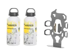 Juego de porta accesorios ZEGA Pro2 Portabotellas doble con 2 botellas de aluminio Touratech de 0,6 litros