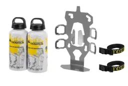 Set porta accesorios ZEGA Evo portabotellas doble con 2x botella de aluminio Touratech 0,6 litros