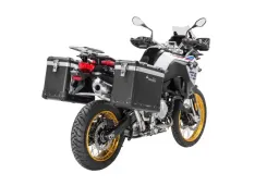 Sistema de maletas ZEGA Pro para F900GS Adventure, F850GS/ Adventure, F800GS(2024-), F750GS volumen 38/45, color estante para maletas plateado, color And-Black